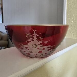 Mikasa Red and Gold Starry Holiday Bowl
